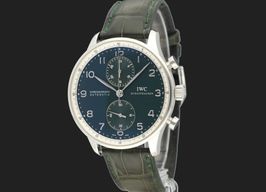 IWC Portuguese Chronograph IW371430 (2005) - Groen wijzerplaat 41mm Staal