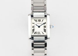 Cartier Tank Française 2384 (Unknown (random serial)) - White dial 20 mm Steel case