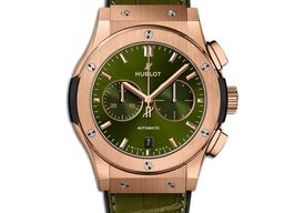 Hublot Classic Fusion Chronograph 541.OX.8980.LR (2022) - Green dial 42 mm Rose Gold case