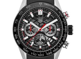 TAG Heuer Carrera CBG2A10.FT6168 (2023) - Transparant wijzerplaat 45mm Staal