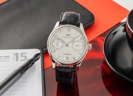 IWC Portuguese Automatic IW500104 (Onbekend (willekeurig serienummer)) - Zilver wijzerplaat 42mm Platina