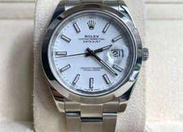 Rolex Datejust 41 126300 (2019) - Wit wijzerplaat 48mm Staal