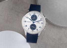 IWC Portuguese Chronograph IW371620 (Onbekend (willekeurig serienummer)) - Wit wijzerplaat 41mm Staal