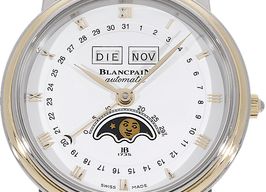 Blancpain Villeret Moonphase 6595-1418 (Unknown (random serial)) - White dial 35 mm Yellow Gold case