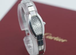 Cartier Tonneau 2545 (1990) - Silver dial 16 mm White Gold case
