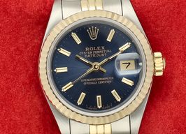 Rolex Lady-Datejust 69173 (1993) - Blue dial 26 mm Gold/Steel case