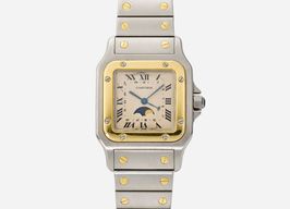 Cartier Santos 119901 (1990) - Wit wijzerplaat 29mm Goud/Staal
