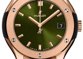 Hublot Classic Fusion Quartz 581.OX.8980.LR (2022) - Green dial 33 mm Rose Gold case