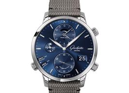 Glashütte Original Senator Cosmopolite 1-89-02-05-02-66 (2023) - Blauw wijzerplaat 44mm Staal