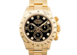 Rolex Daytona 116528 (2016) - Zwart wijzerplaat 40mm Geelgoud