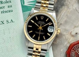 Rolex Datejust 68273 (1990) - Zwart wijzerplaat 31mm Goud/Staal