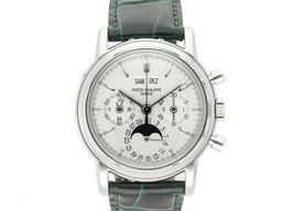 Patek Philippe Perpetual Calendar Chronograph 3970E (1998) - Silver dial 37 mm Yellow Gold case