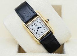 Cartier Tank Vermeil 5057001 (Unknown (random serial)) - White dial 20 mm Silver case