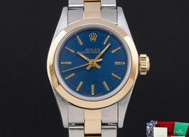 Rolex Oyster Perpetual 67183 (1988) - Blue dial 24 mm Gold/Steel case