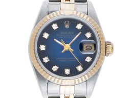 Rolex Lady-Datejust 69173 (1993) - Blauw wijzerplaat 26mm Goud/Staal