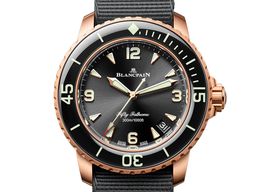 Blancpain Fifty Fathoms 5010-36B30-NABA (2024) - Black dial 42 mm Red Gold case