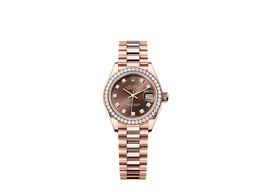 Rolex Lady-Datejust 279135RBR (2025) - Bruin wijzerplaat 28mm Roségoud