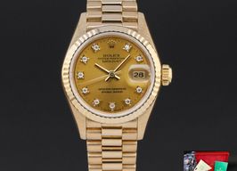 Rolex Lady-Datejust 69178 (1990) - Champagne wijzerplaat 26mm Geelgoud