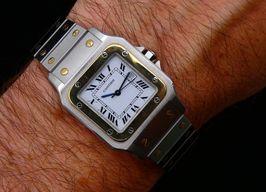 Cartier Santos 2961 (1990) - Wit wijzerplaat 41mm Goud/Staal