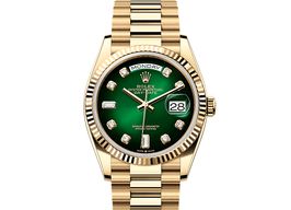 Rolex Day-Date 36 128238 (2025) - Groen wijzerplaat 36mm Geelgoud