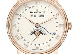 Blancpain Villeret Quantième Complet 6264-3642-55B (2022) - White dial 38 mm Red Gold case