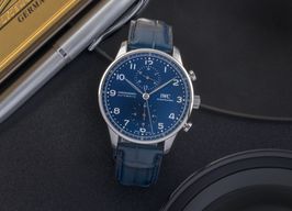 IWC Portuguese Chronograph IW371601 (Onbekend (willekeurig serienummer)) - Blauw wijzerplaat 41mm Staal