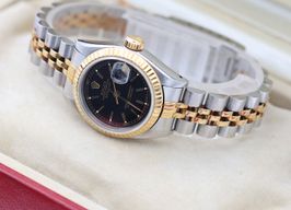Rolex Lady-Datejust 69173 (Unknown (random serial)) - Black dial 26 mm Gold/Steel case