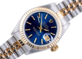 Rolex Lady-Datejust 69173 (1993) - Blue dial 26 mm Gold/Steel case