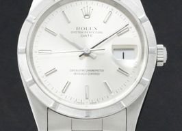 Rolex Oyster Perpetual Date 15210 (1991) - Zilver wijzerplaat 34mm Staal