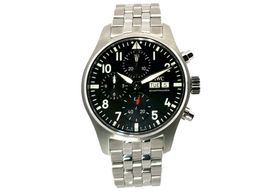 IWC Pilot Chronograph IW388113 (2024) - Zwart wijzerplaat 41mm Staal