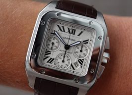 Cartier Santos 100 2740 (2008) - Wit wijzerplaat 41mm Staal