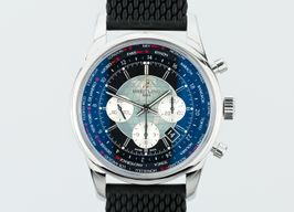 Breitling Transocean Chronograph Unitime AB0510U4/BB62 (2021) - Zwart wijzerplaat 40mm Staal