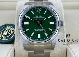 Rolex Oyster Perpetual 41 124300 (2023) - Groen wijzerplaat 41mm Staal