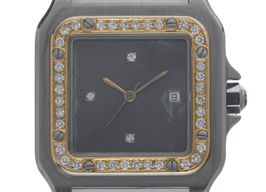 Cartier Santos 2961 (1987) - Wit wijzerplaat 29mm Goud/Staal