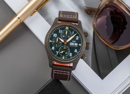 IWC Pilot Spitfire Chronograph IW387902 (Unknown (random serial)) - Green dial 41 mm Bronze case