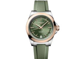 Longines Conquest L3.430.5.02.9 (2025) - Groen wijzerplaat 34mm Goud/Staal