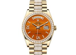 Rolex Day-Date 36 128348RBR (2025) - Oranje wijzerplaat 36mm Geelgoud