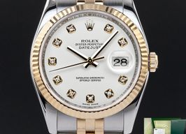 Rolex Datejust 36 116233 (2006) - Wit wijzerplaat 36mm Goud/Staal