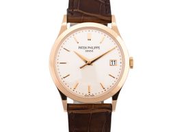 Patek Philippe Calatrava 5296R-010 (2012) - Zilver wijzerplaat 38mm Roségoud