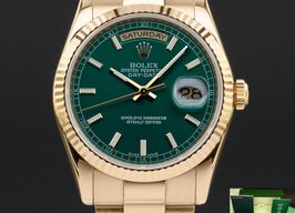 Rolex Day-Date 36 118238 (2010) - Groen wijzerplaat 36mm Geelgoud