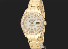 Rolex Lady-Datejust Pearlmaster 69298 (1996) - Parelmoer wijzerplaat 29mm Geelgoud