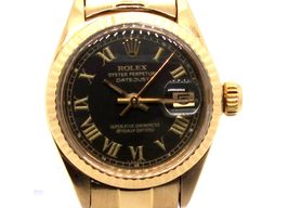 Rolex Lady-Datejust 6917 (1976) - Black dial 26 mm Yellow Gold case
