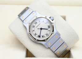 Cartier Santos 187902 (Unknown (random serial)) - White dial 30 mm Gold/Steel case
