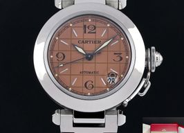 Cartier Pasha C W31024M7 (1998) - Roze wijzerplaat 35mm Staal