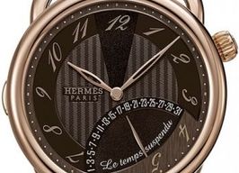 Hermès Unknown 038093WW00 (Unknown (random serial)) - Brown dial 43 mm Rose Gold case