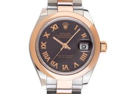 Rolex Lady-Datejust 279161 (2016) - Brown dial 28 mm Gold/Steel case