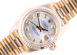 Rolex Lady-Datejust 69178 (1995) - Zilver wijzerplaat 26mm Geelgoud