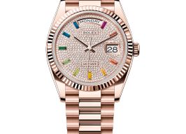Rolex Day-Date 36 128235 (2025) - Diamant wijzerplaat 36mm Roségoud