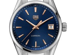 TAG Heuer Carrera Lady WBK1312.BA0652 (2024) - Blauw wijzerplaat 36mm Staal