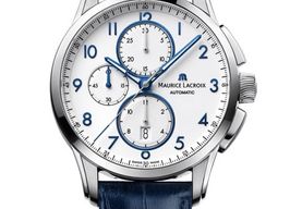 Maurice Lacroix Pontos Chronographe PT6388-SS001-120-4 (2024) - Wit wijzerplaat 43mm Staal